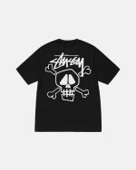 SKULL & BONES BLACK TEE PIGMENT DYED