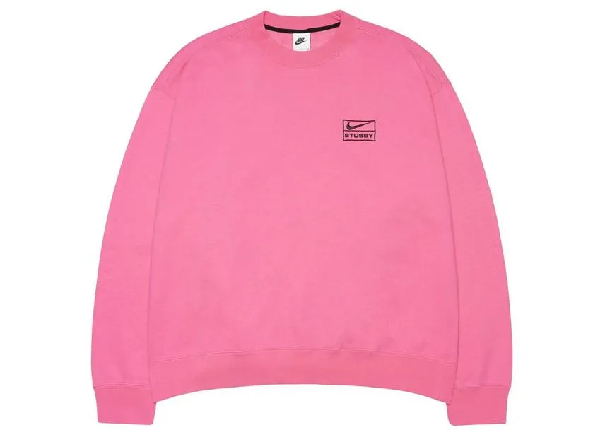 Stussy-×-Nike-NRG-Washed-Fleece-Crew-Pink.webp Stussy × Nike NRG Washed Fleece Crew Pink - Image 1