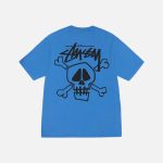 SKULL & BONES BLUE TEE PIGMENT DYED