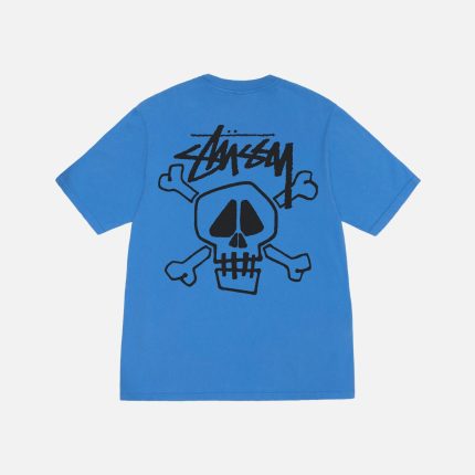 SKULL & BONES BLUE TEE PIGMENT DYED